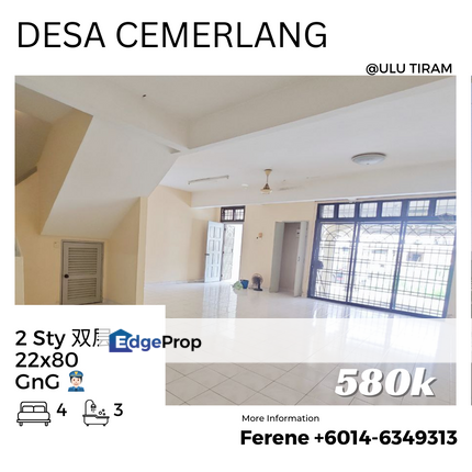 Desa Cemerlang , 2 Storey , Original , GnG , Johor, Ulu Tiram