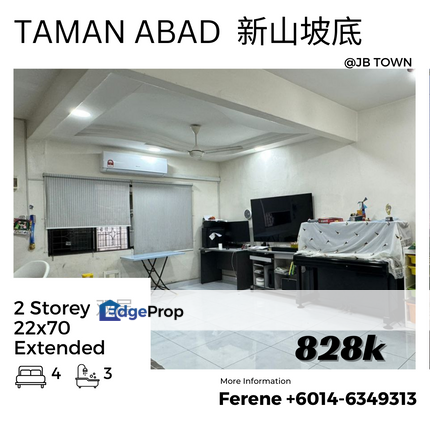 Taman Abad , 2 Storey , JB Town , Johor, Johor Bahru