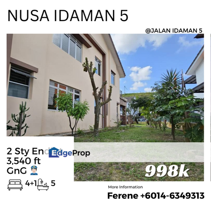 Nusa Idaman 5 , 2 Storey Endlot with Land , Johor, Nusajaya