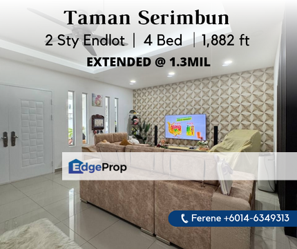 Taman Serimbun , 2 Storey Endlot , Renovated , Johor, Johor Bahru