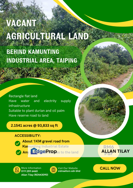 Kamunting Non Bumi Freehold Vacant Land, Perak, Taiping