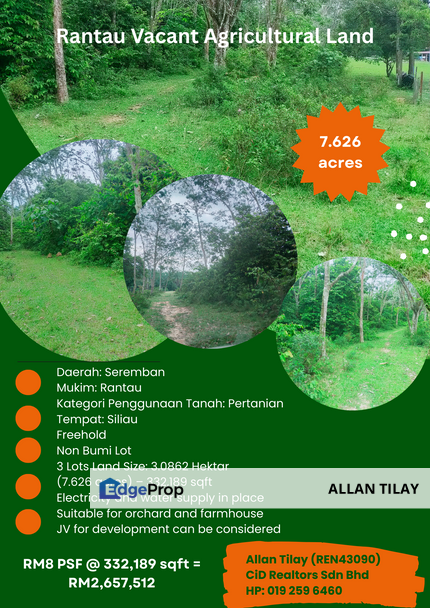 Rantau Vacant Agricultural Land, Negeri Sembilan, Seremban