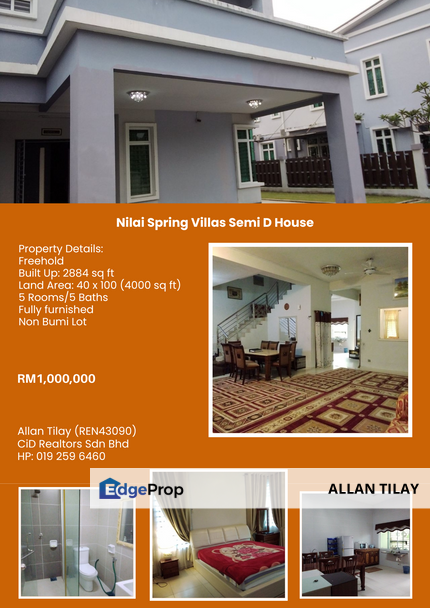 Nilai Spring Villas Semi D House, Negeri Sembilan, Nilai