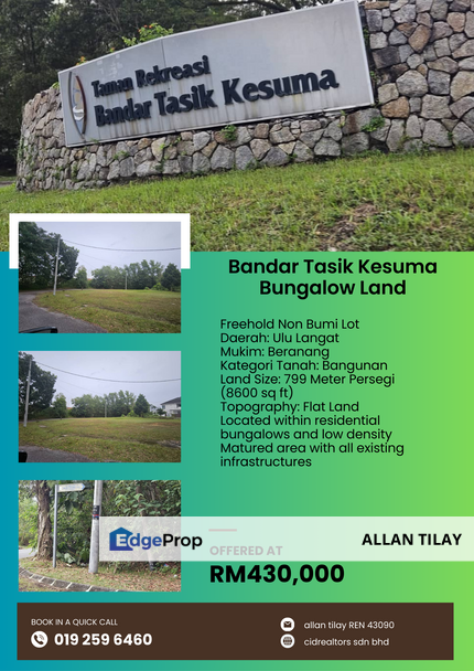 Bandar Tasik Kesuma Bungalow Land, Selangor, Semenyih