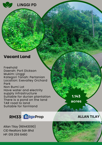 Linggi Exevalley Orchard Park Vacant Land, Negeri Sembilan, Port Dickson