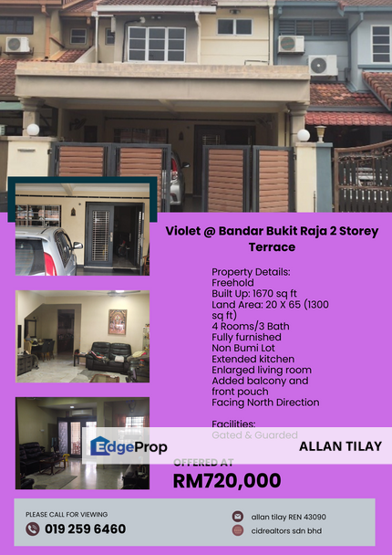 Violet @ Bandar Bukit Raja 2 Storey Terrace, Selangor, Bandar Bukit Raja