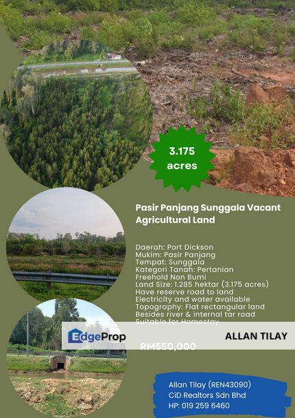 Pasir Panjang Sunggala Vacant Agricultural Land, Negeri Sembilan, Port Dickson