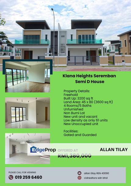 Klana Heights Seremban Semi D House, Negeri Sembilan, Seremban