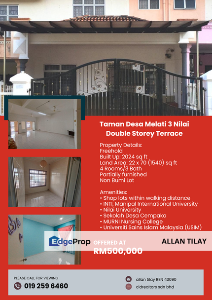 Taman Desa Melati Nilai Double Storey Terrace, Negeri Sembilan, Nilai