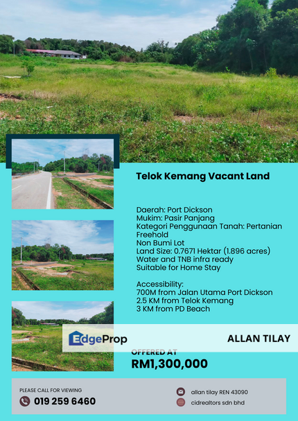 Telok Kemang Vacant Land, Negeri Sembilan, Port Dickson