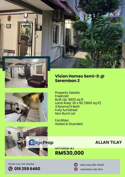 Vision Homes Semi-D @ Seremban 2, Negeri Sembilan, Seremban