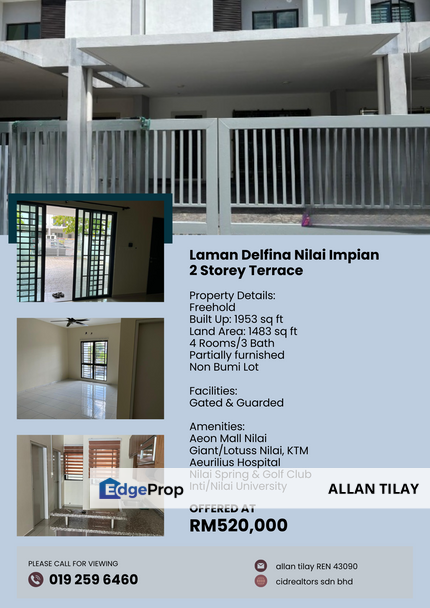 Laman Delfina Nilai Impian 2 Storey Terrace, Negeri Sembilan, Seremban