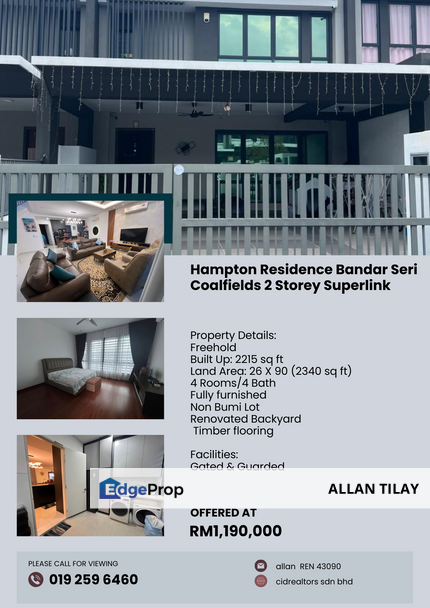 Hampton Residence Bandar Seri Coalfields 2 Storey Superlink , Selangor, Sungai Buloh