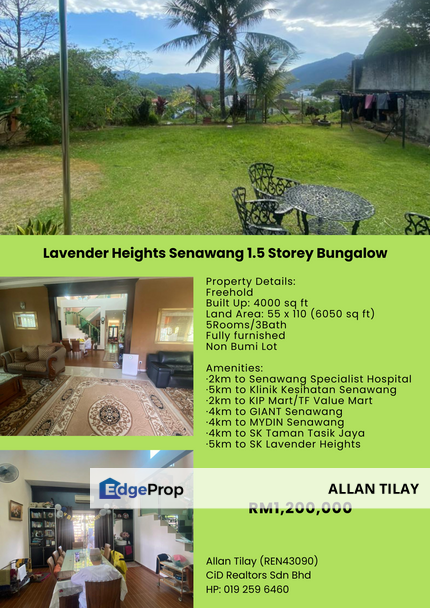 Lavender Heights Senawang 1.5 Storey Bungalow, Negeri Sembilan, Seremban