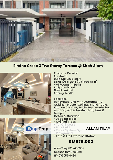 Elmina Green 3 Two Storey Terrace @ Shah Alam, Selangor, Sungai Buloh