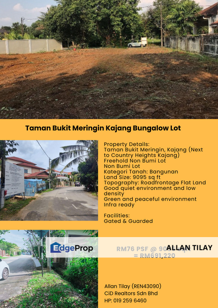 Taman Bukit Meringin Kajang Bungalow Lot, Selangor, Kajang