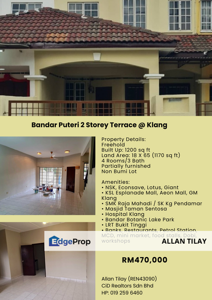 Bandar Puteri 2 Storey Terrace @ Klang, Selangor, Klang