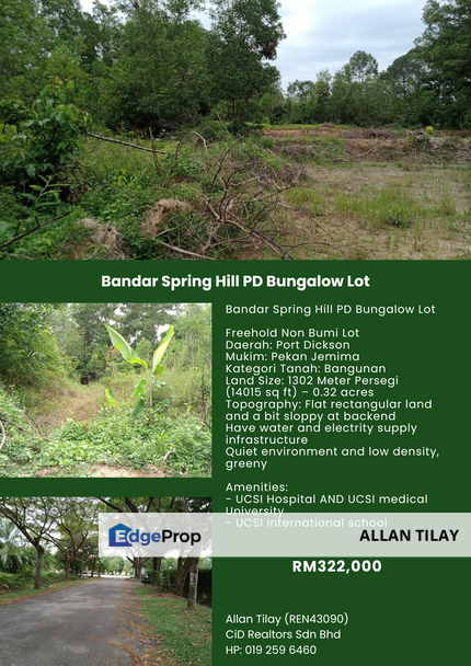 Bandar Spring Hill PD Bungalow Lot, Negeri Sembilan, Port Dickson