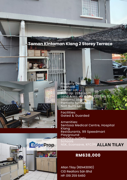 Taman Kintaman Klang 2 Storey Terrace, Selangor, Klang