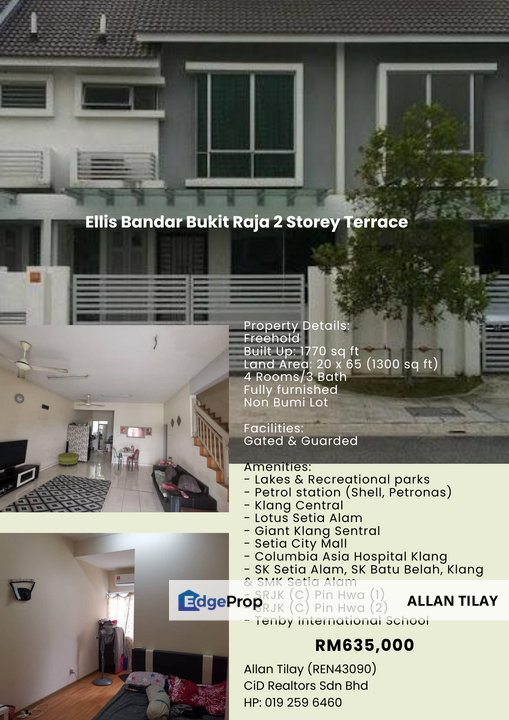 Ellis Bandar Bukit Raja 2 Storey Terrace, Selangor, Klang