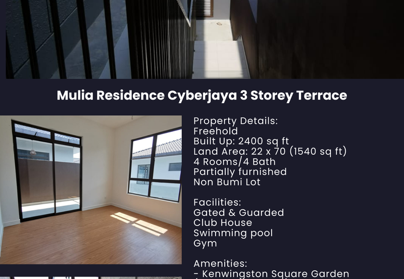 Mulia Residence Cyberjaya 3 Storey Terrace