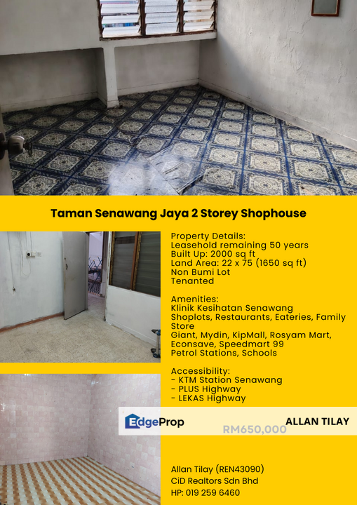 Taman Senawang Jaya 2 Storey Shophouse, Negeri Sembilan, Seremban