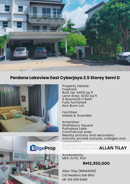 Perdana Lakeview East Cyberjaya 2.5 Storey Semi D, Selangor, Cyberjaya