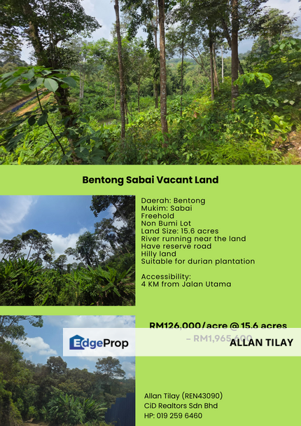 Bentong Sabai Vacant Land, Pahang, Bentong