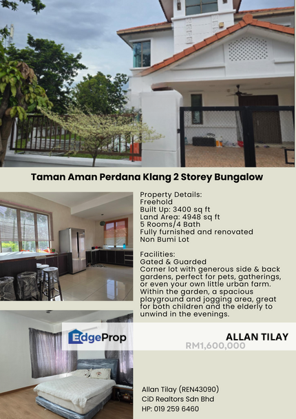 Taman Aman Perdana Klang 2 Storey Bungalow , Selangor, Klang