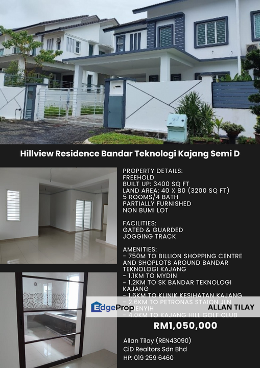 Hillview Residence Bandar Teknologi Kajang Semi D, Selangor, Semenyih
