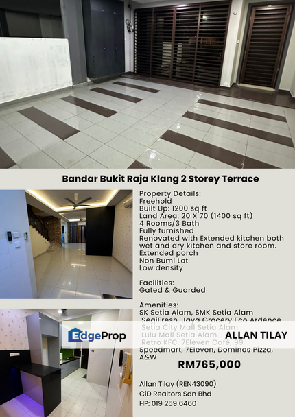 Bandar Bukit Raja Klang 2 Storey Terrace, Selangor, Klang