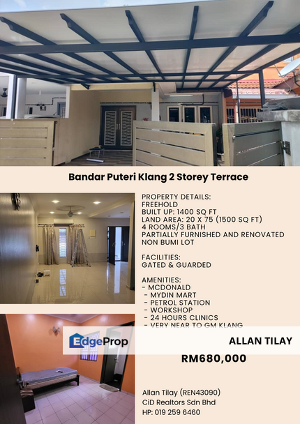 Bandar Puteri Klang 2 Storey Terrace, Selangor, Klang