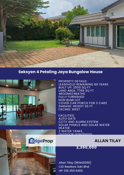 Seksyen 4 Petaling Jaya Bungalow House, Selangor, Petaling Jaya