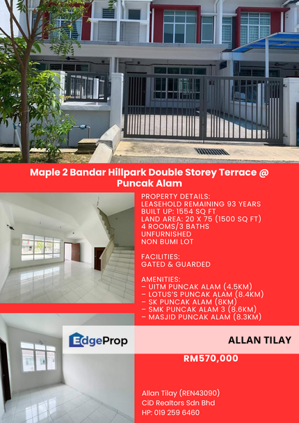Maple 2 Bandar Hillpark Double Storey Terrace @ Puncak Alam, Selangor, Sungai Buloh