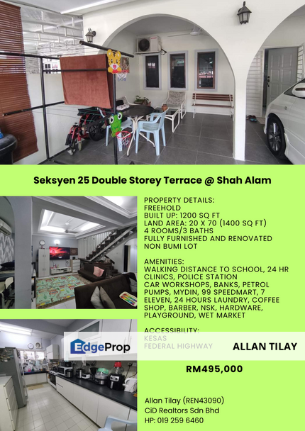 Seksyen 25 Double Storey Terrace @ Shah Alam, Selangor, Shah Alam