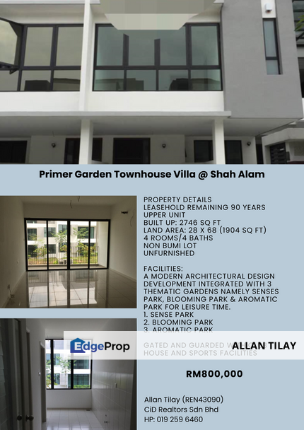 Primer Garden Townhouse Villa @ Shah Alam, Selangor, Shah Alam