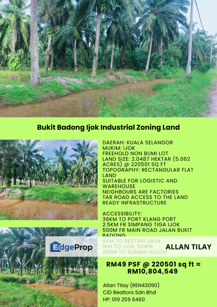 Bukit Badong Ijok Industrial Zoning Land, Selangor, Kuala Selangor