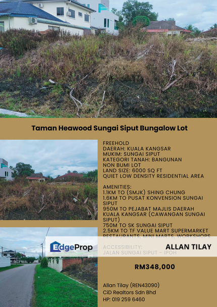 Taman Heawood Sungai Siput Bungalow Lot, Perak, Kuala Kangsar