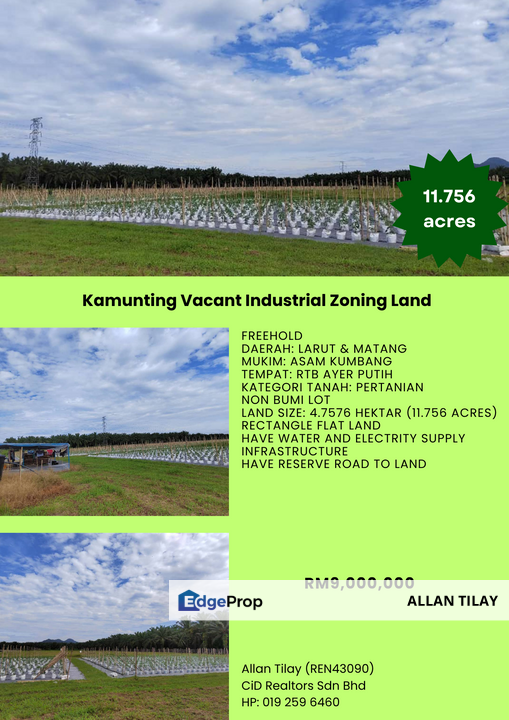 Kamunting Vacant Industrial Zoning Land, Perak, Taiping