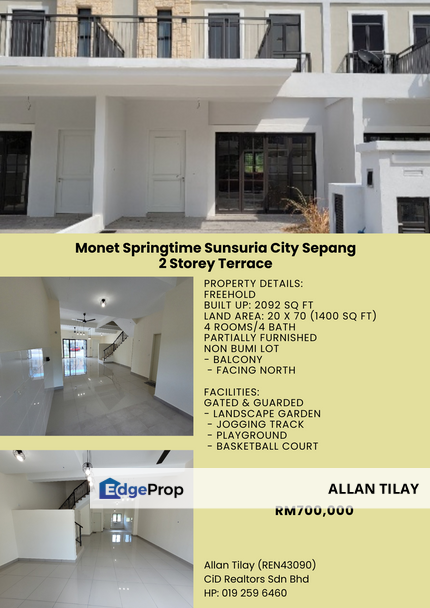 Monet Springtime Sunsuria City Sepang 2 Storey Terrace, Selangor, Dengkil
