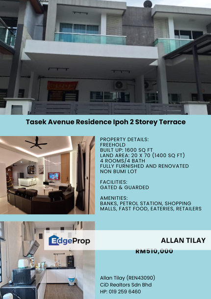Tasek Avenue Residence Ipoh 2 Storey Terrace, Perak, Kinta