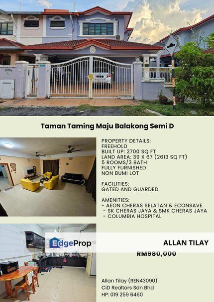 Taman Taming Maju Balakong Semi D, Selangor, Cheras South