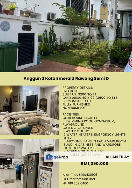 Anggun 3 Kota Emerald Rawang Semi D, Selangor, Bandar Country Homes