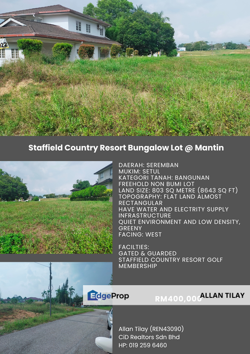 Staffield Country Resort Bungalow Lot @ Mantin, Negeri Sembilan, Mantin