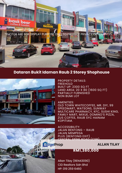 Dataran Bukit Idaman Raub 2 Storey Shophouse, Pahang, Sega