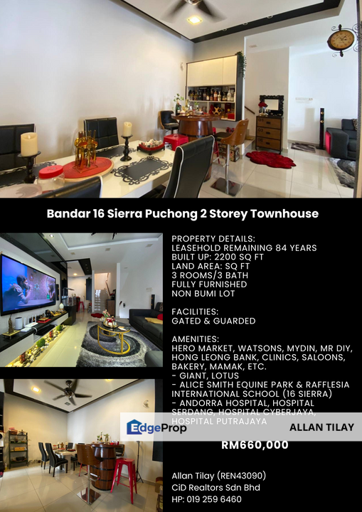 Bandar 16 Sierra Puchong 2 Storey Townhouse, Selangor, Puchong