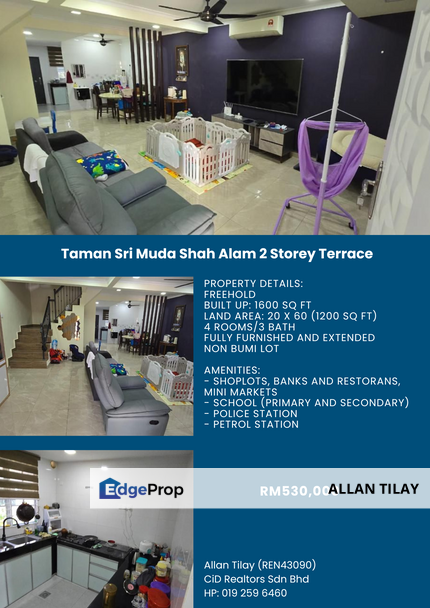 Taman Sri Muda Shah Alam 2 Storey Terrace, Selangor, Shah Alam