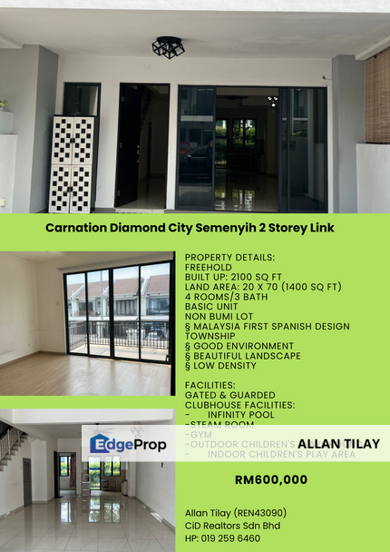 Carnation Diamond City Semenyih 2 Storey Link, Selangor, Semenyih