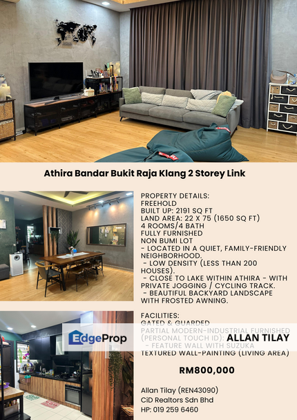 Athira Bandar Bukit Raja Klang 2 Storey Link, Selangor, Klang