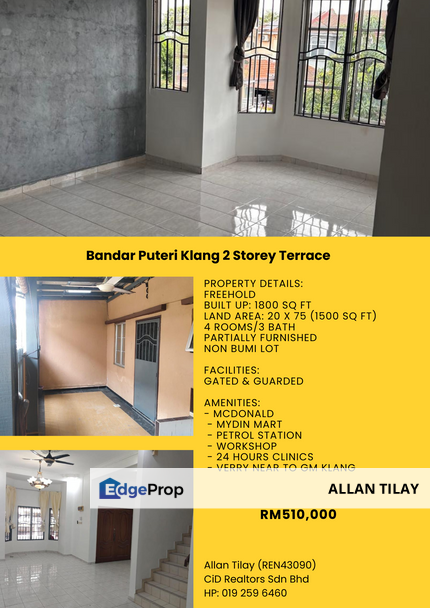 Bandar Puteri Klang 2 Storey Terrace, Selangor, Klang